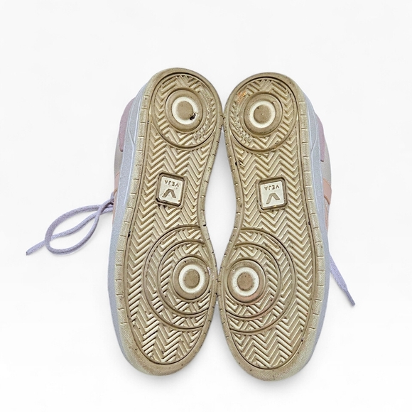 Veja Women’s V-10 Suede Sneakers in Peach, Lavender & Beige Size 7 EU 38 - Picture 5 of 6